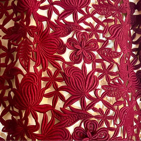 🥀 J. Crew Collection Burgundy Floral Mini Formal Dress - Picture 7 of 8